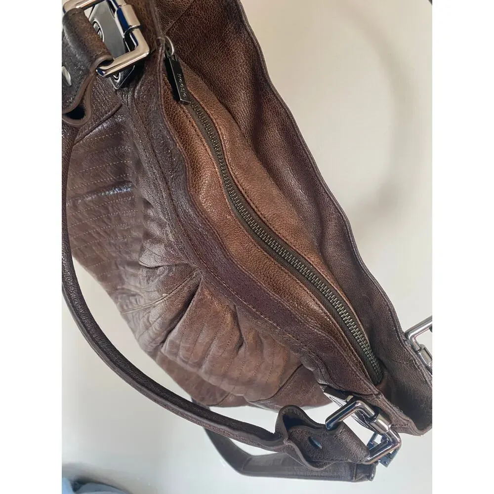 Treesje Avalon brown leather purse hobo boho